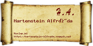 Hartenstein Alfréda névjegykártya